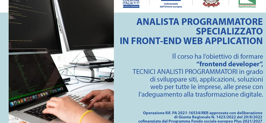 APERTURA DELLE ISCRIZIONI CORSO ANALISTA PROGRAMMATORE SPECIALIZZATO IN FRONT-END WEB APPLICATION