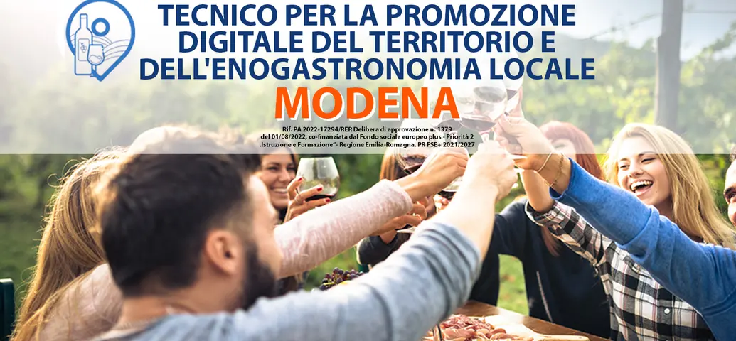 CONTINUANO LE ISCRIZIONI PER IL CORSO IFTS 2022 TECNICO PER LA PROMOZIONE DIGITALE DEL TERRITORIO E DELL'ENOGASTRONOMIA LOCALE A MODENA!